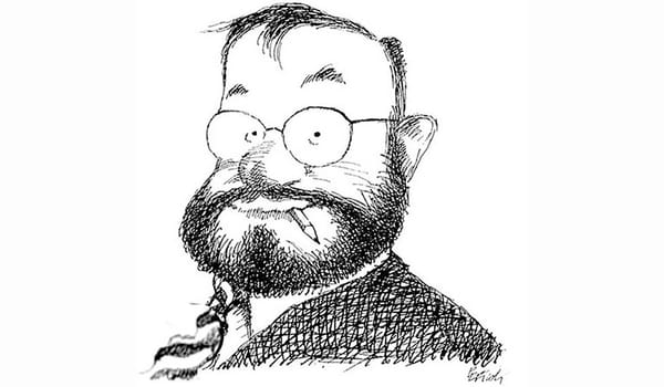 Umberto Eco drawn by Tullio Pericoli.